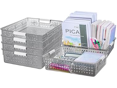 Cetomo Plastic Storage Box Clear Black, 6 Pack