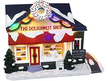 Top Treasures Doughnut Shop Snow Village