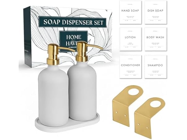 Mega Handles Glass Soap Dispenser Set