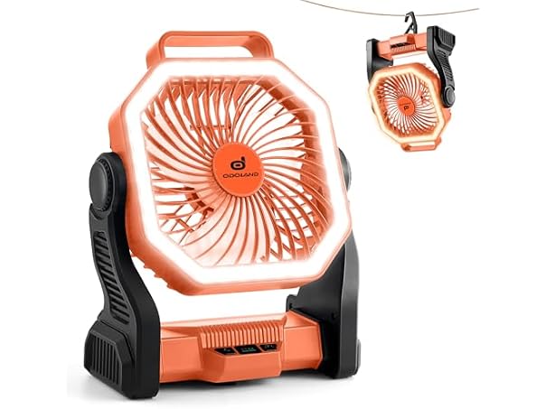 Odoland Orange Rechargeable Camping Fan