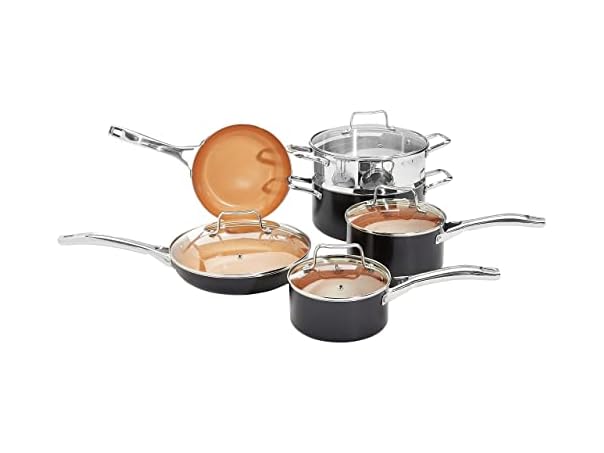 Amazon Basics Ceramic Nonstick Pots and Pans