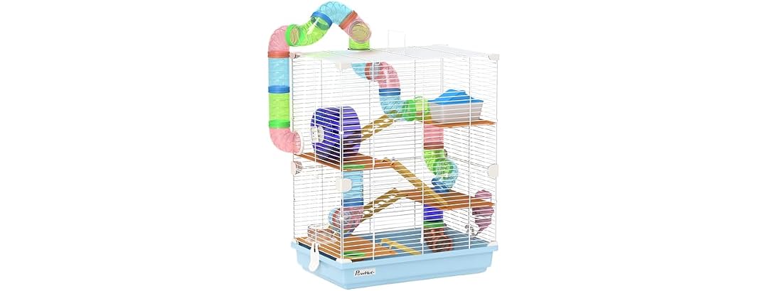 PawHut 18" 5 Tier Hamster Cage with Tubes and