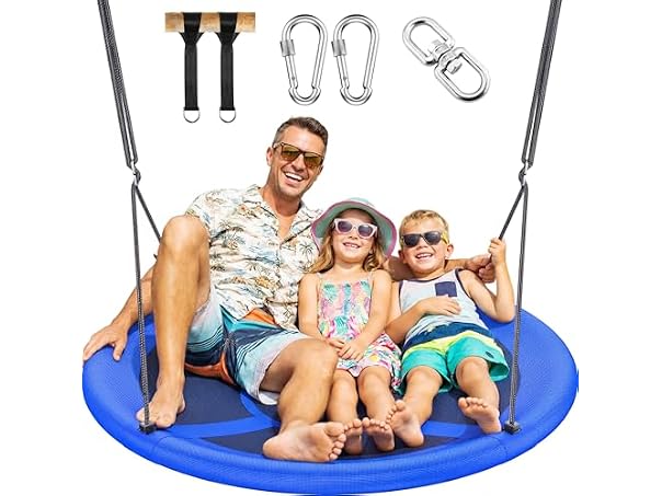 Everyfun 43" Saucer Tree Swing for Kids Adult, Blue