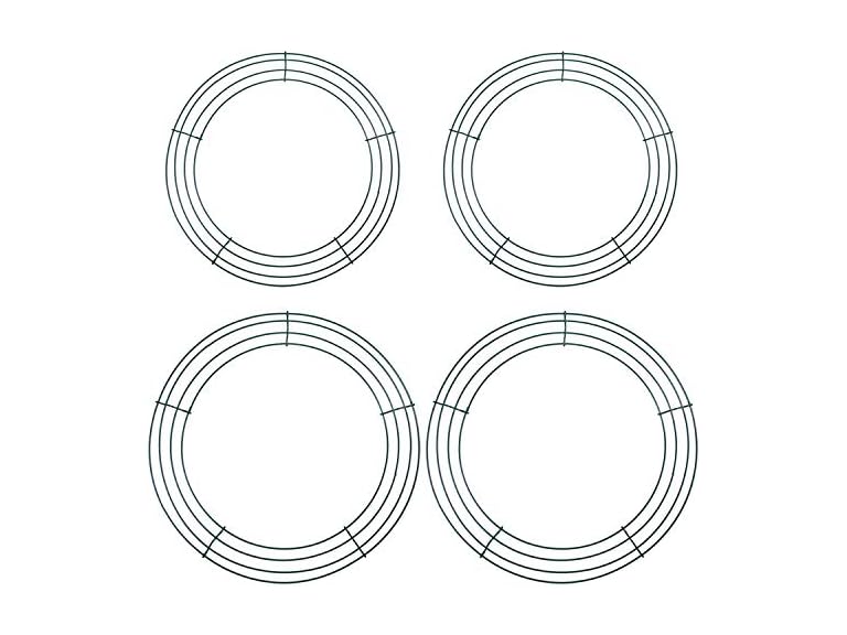 4 Pack 12 & 14" Metal Wire Wreath Frame