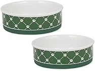 Bone Dry Trellis Paw Print Pet Bowl Set