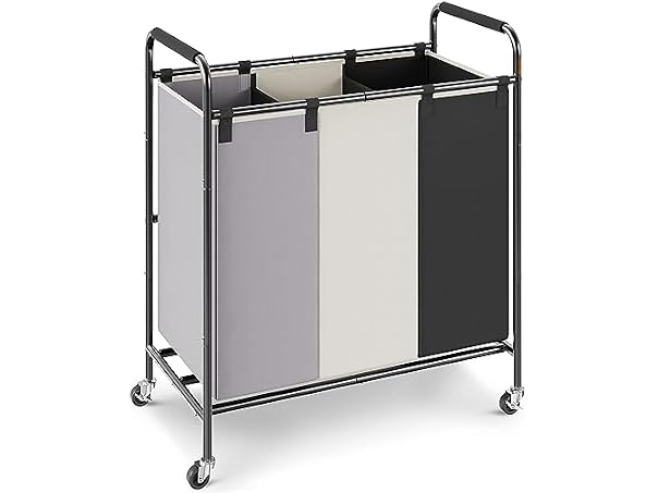 3-Section Laundry Basket, Heavy Duty Laundry