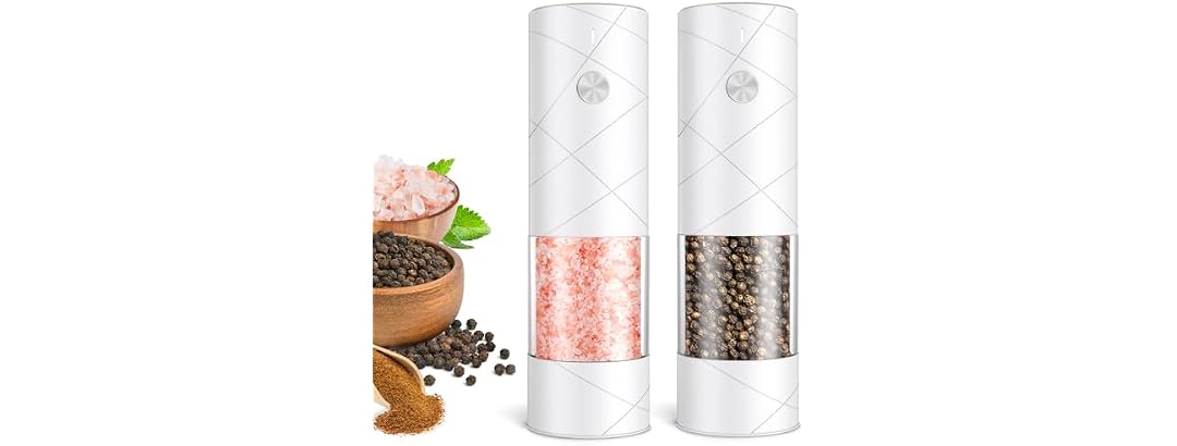 FRTONYI Salt and Pepper Grinder Set, White