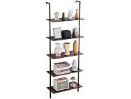 Ladder Shelf, 5-Tier Bookshelf 24x11.8in Black