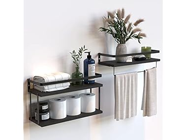 Wall Mounted Floating Shelves, 2+1 Tier