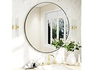 24 Inch Round Mirror, Metal Frame