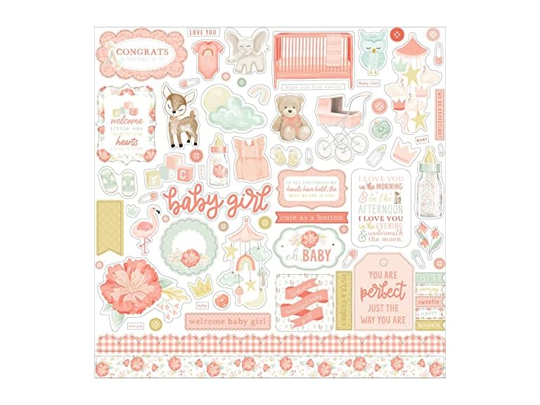 It's A Girl Cardstock Stickers 12x12"