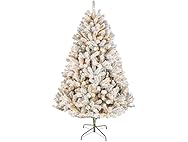 6 ft Pre-Lit Flocked Acacia Artificial Tree