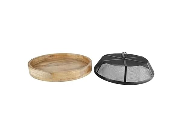 Wood Lazy Susan with Food Dome Cover, 14.5 Inch