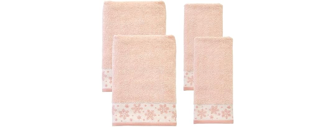 Winter Heather Snowflake 100% Cotton Premium 4-Pc Towel Set