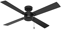 Hunter Fan 52" Matte Black, Pull Chain