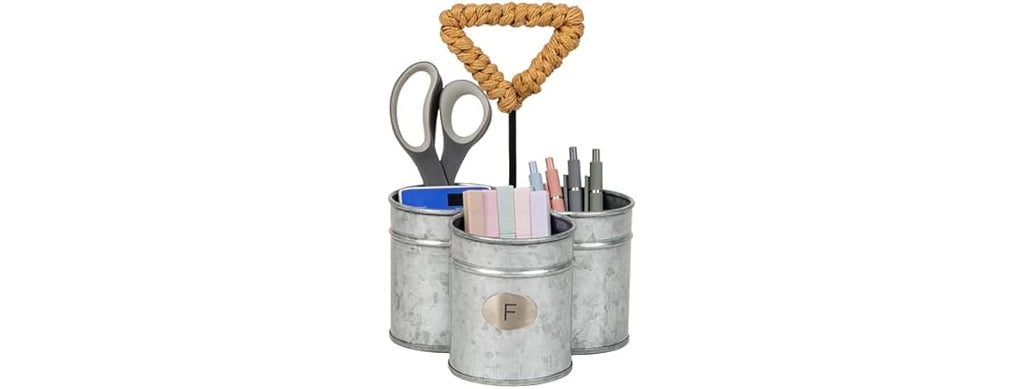 Mind Reader 3-Comp Metal Caddy Silver