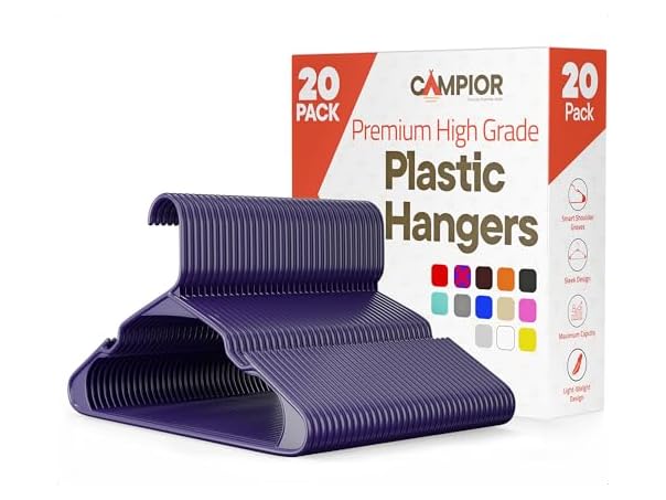 Purple Plastic Hangers 20 Pack