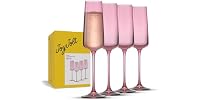 JoyJolt Sidney Stemmed Champagne Flutes, Set of 4