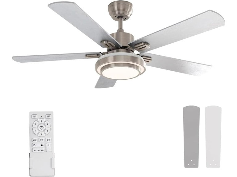 52" LED Ceiling Fan w/ Remote & Light- Choose Color