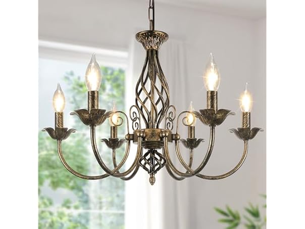 VerRon B0FR8LDPSM 6-Light Farmhouse Candle Chandelier