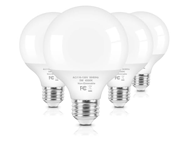 Brightever G25 LED Globe Light Bulbs 60 Watt Equivalent