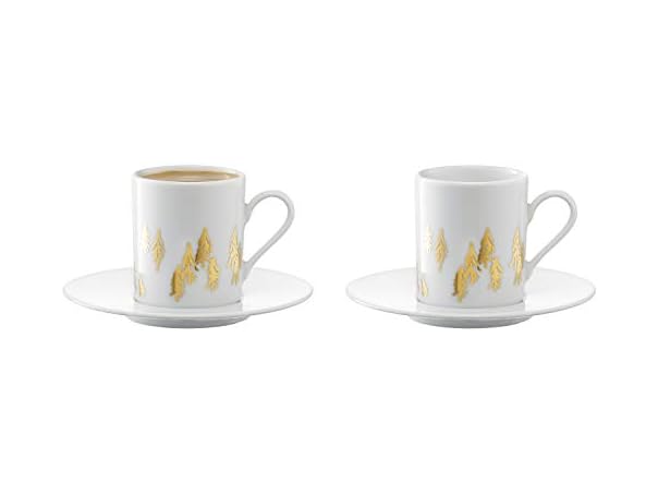 LSA international Fir Espresso Cup & Saucer, 3.4 fl oz, Gold