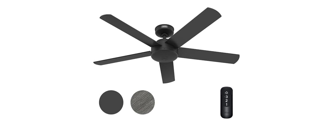 Hunter 52 Inch Black Outdoor / Indoor Ceiling Fan