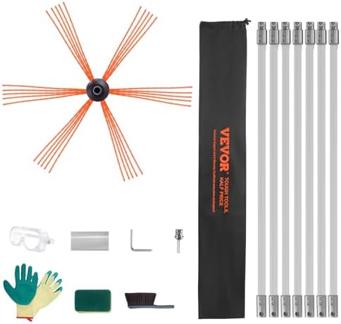 23 Feet Chimney Sweep Kit, w/ 7 Reinforced Nylon