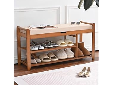 39.4In Shoe Rack Bench, Shoe Storage