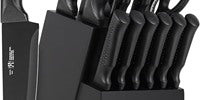 15-Piece Kitchen Knife Set w/ Block- Black