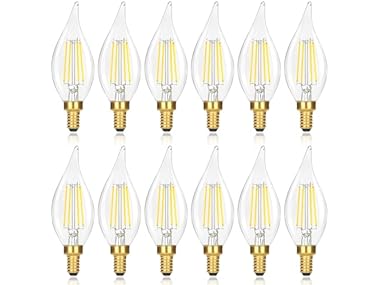 GoBright 12Pk Dimmable E12 LED Candelabra Bulbs, 60W