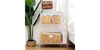 JS HOME Water Hyacinth Wicker Storage Baskets