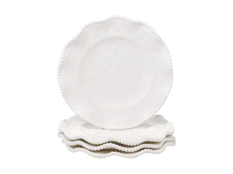 Perlette Cream Beaded Salad Plates