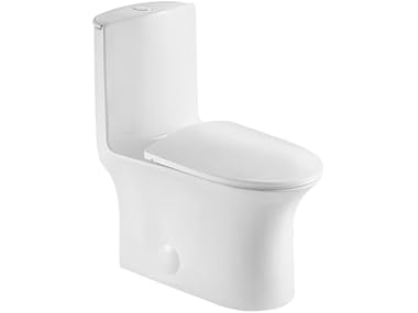 JINGZE Dual Flush Elongated Toilet, White