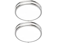 GoBright 2Pk 12" LED Ceiling Light, Nickel