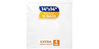 Paclord 14" x 14" Zip Seal Lock Bags, 6 Mil (Pack of 15)