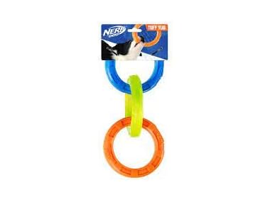 Nerf Nerf Dog 10.5in TPR 3 Ring Tug -