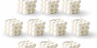 White Aesthetic Bubble Candle 10-Pack