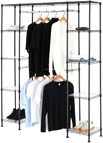 Amazon Basics Expandable Metal Hanging Closet Organizer System 