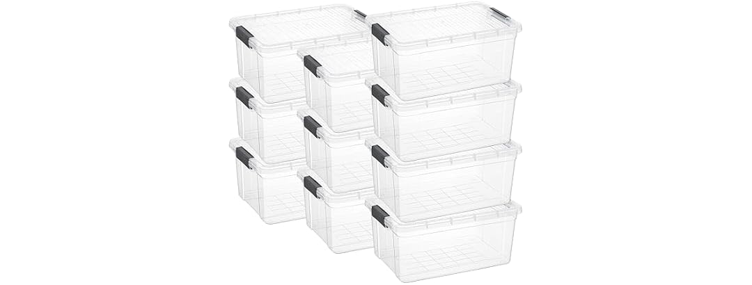 Superio Clear Storage Box with Lid, 36 Quart 10 Pack
