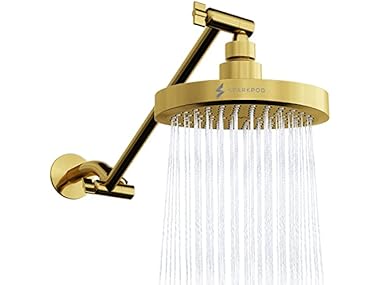 6" Round Rain Shower Head & Arm