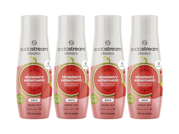 SodaStream Pack of 4 Zero Strawberry Watermelon