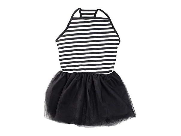 Midlee Elegant Black & White Stripe Tutu