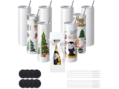 VEVOR 8 Pack Sublimation Tumblers 20 Oz
