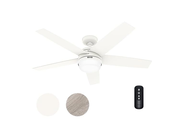 Hunter Fan 52" Light & Remote, White