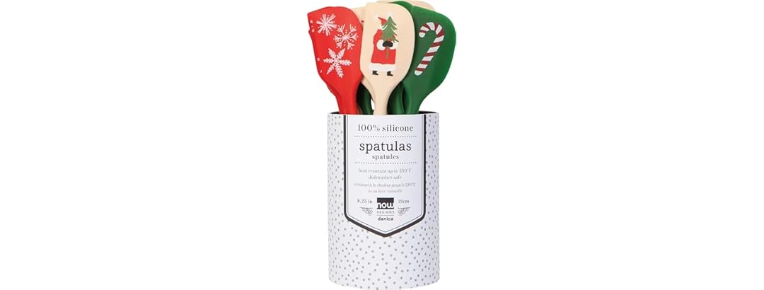 Now Designs Holiday Cheer Christmas Mini Spatula Counter Display