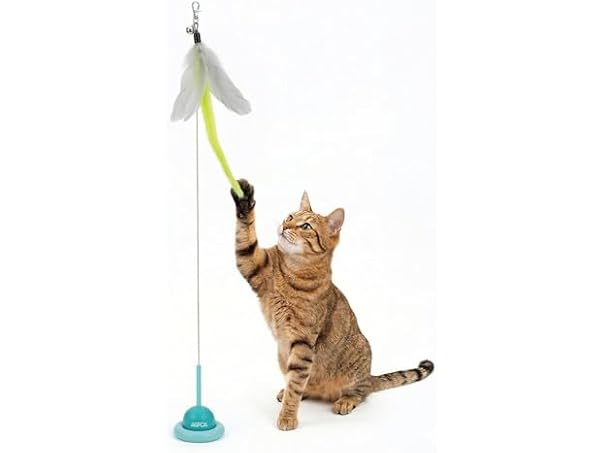 ASPCA Suction Cup Cat Toy Interactive Wand, Blue