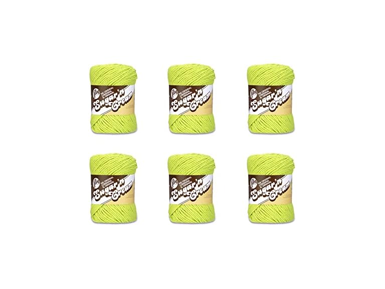 Lily Sugar'N Cream Hot Green Yarn - 6 Pack