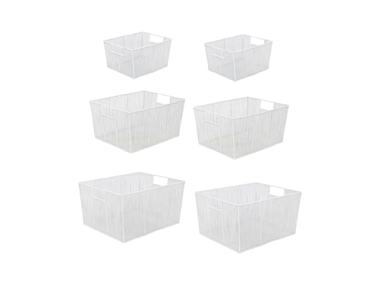 happimess Nesting Wire Metal Storage Baskets for Shelves Set of 6