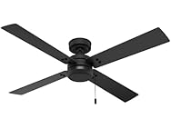 Hunter Fan 52" Matte Black, Pull Chain